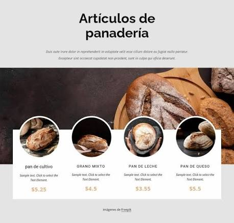 Plantilla web para Panadería